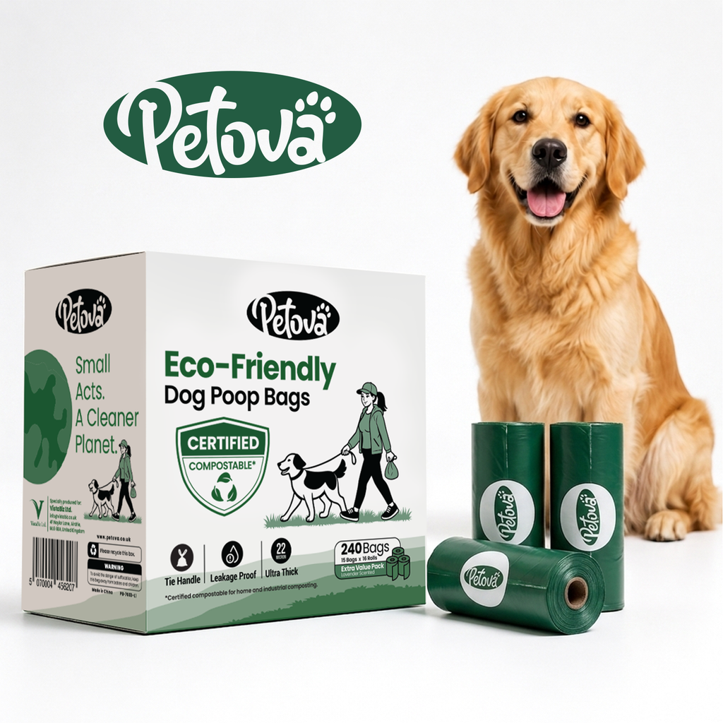 240 Compostable Dog Poo Bags Biodegradable Extra Large Thick Tie Handle Pet Wast