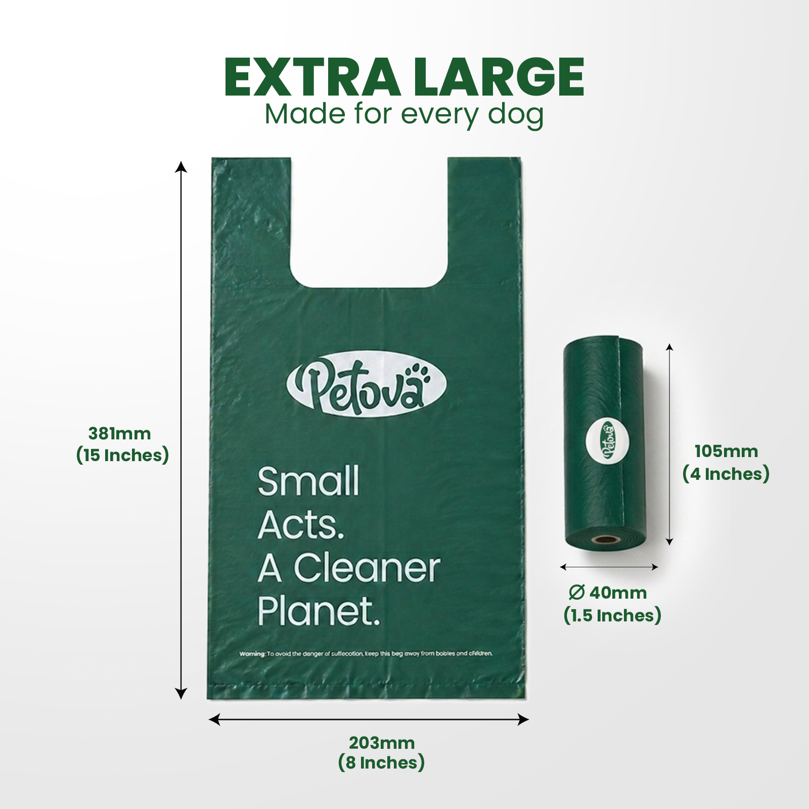 240 Compostable Dog Poo Bags Biodegradable Extra Large Thick Tie Handle Pet Wast