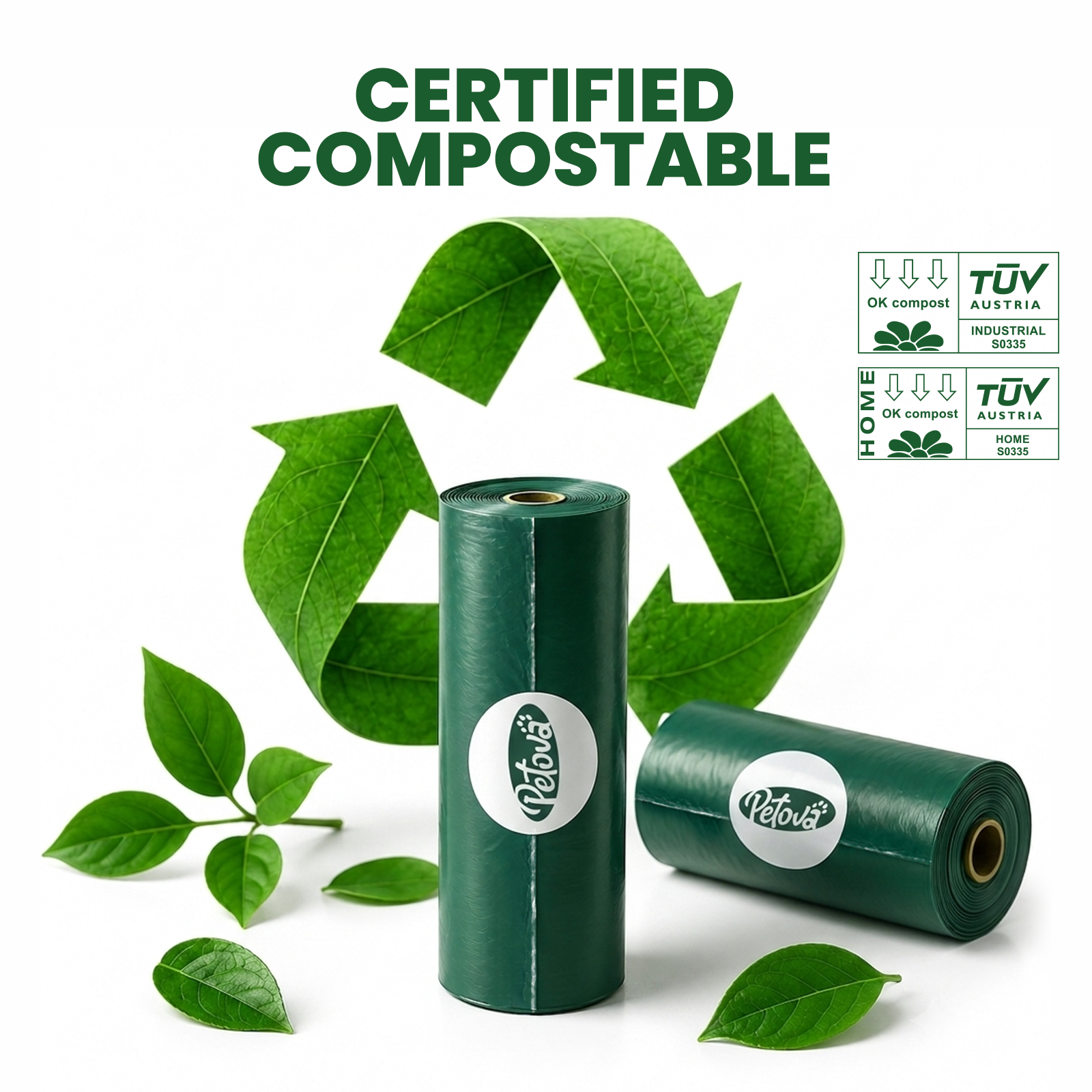 240 Compostable Dog Poo Bags Biodegradable Extra Large Thick Tie Handle Pet Wast