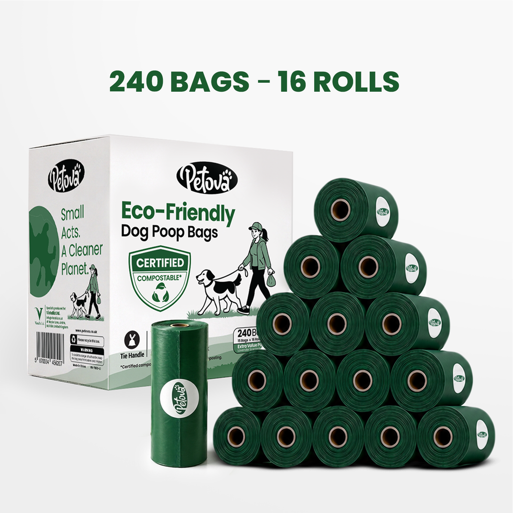 240 Compostable Dog Poo Bags Biodegradable Extra Large Thick Tie Handle Pet Wast